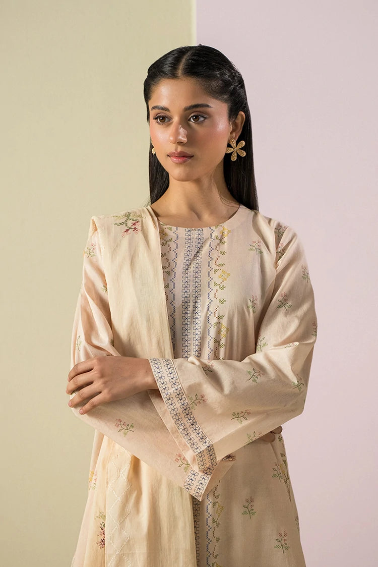 Picture of Cross Stitch - Ready to Wear - Pastel Threads - 2 Piece - Available at Raja Sahib