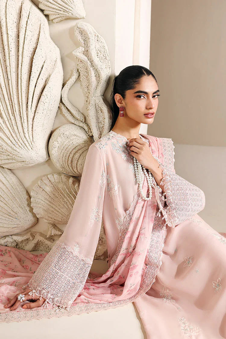 Picture of Cross Stitch - Embroidered Chiffon Edit Vol 2 - Pink Blossom - Available at Raja Sahib