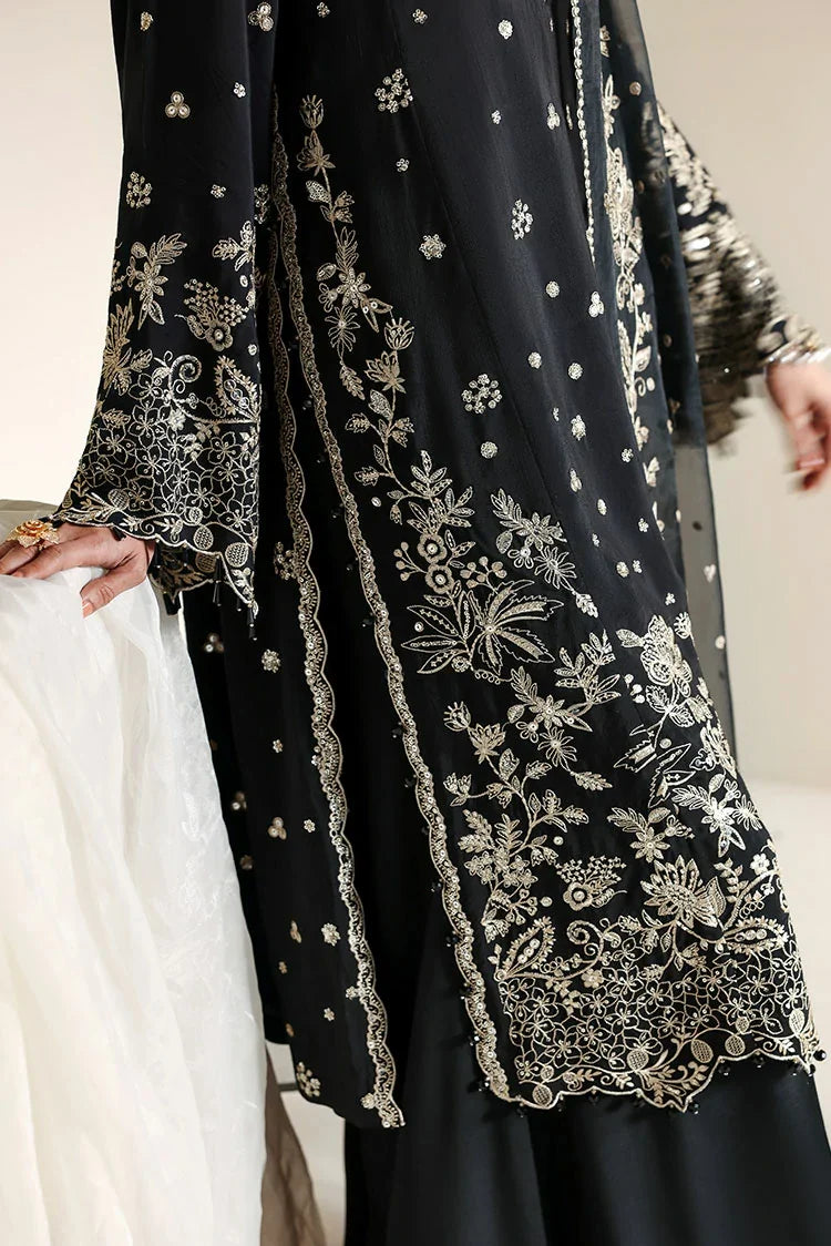 Picture of Cross Stitch - Embroidered Chiffon Edit Vol 2 - Raven Glam - Available at Raja Sahib