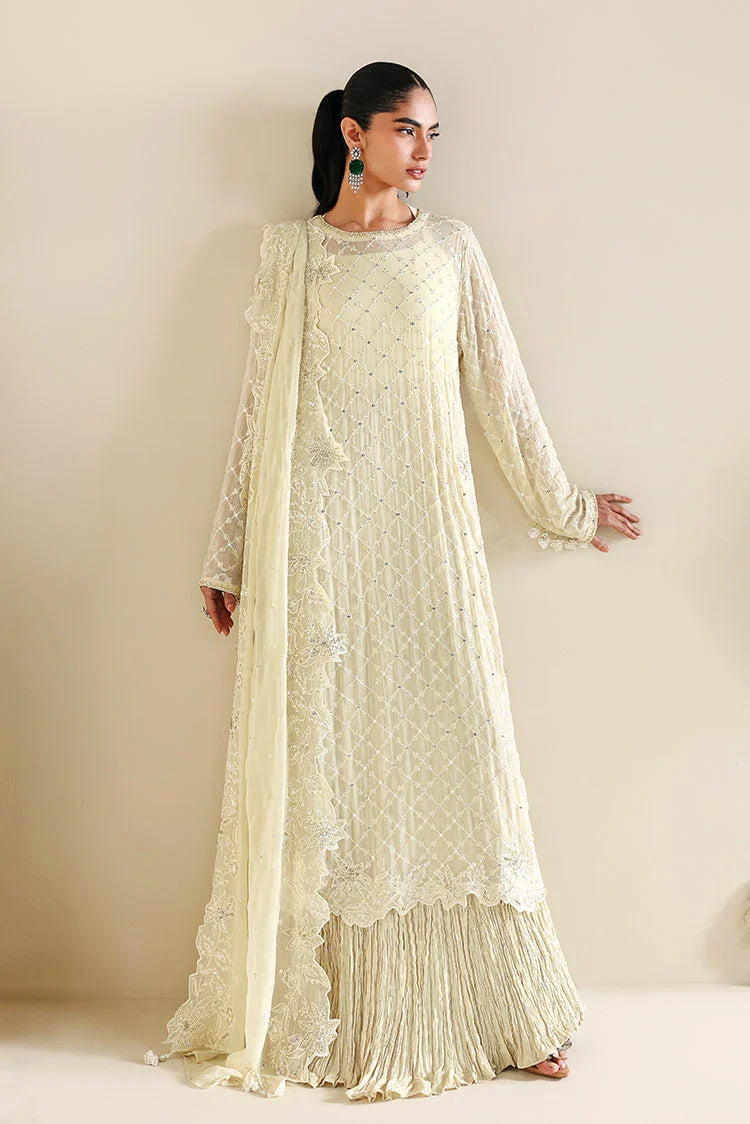 Picture of Cross Stitch - Embroidered Chiffon Edit Vol 2 - Ivory Bloom - Available at Raja Sahib