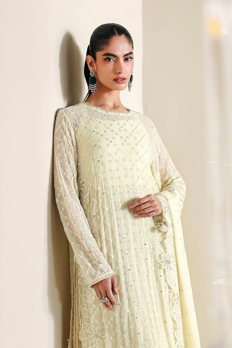 Picture of Cross Stitch - Embroidered Chiffon Edit Vol 2 - Ivory Bloom - Available at Raja Sahib