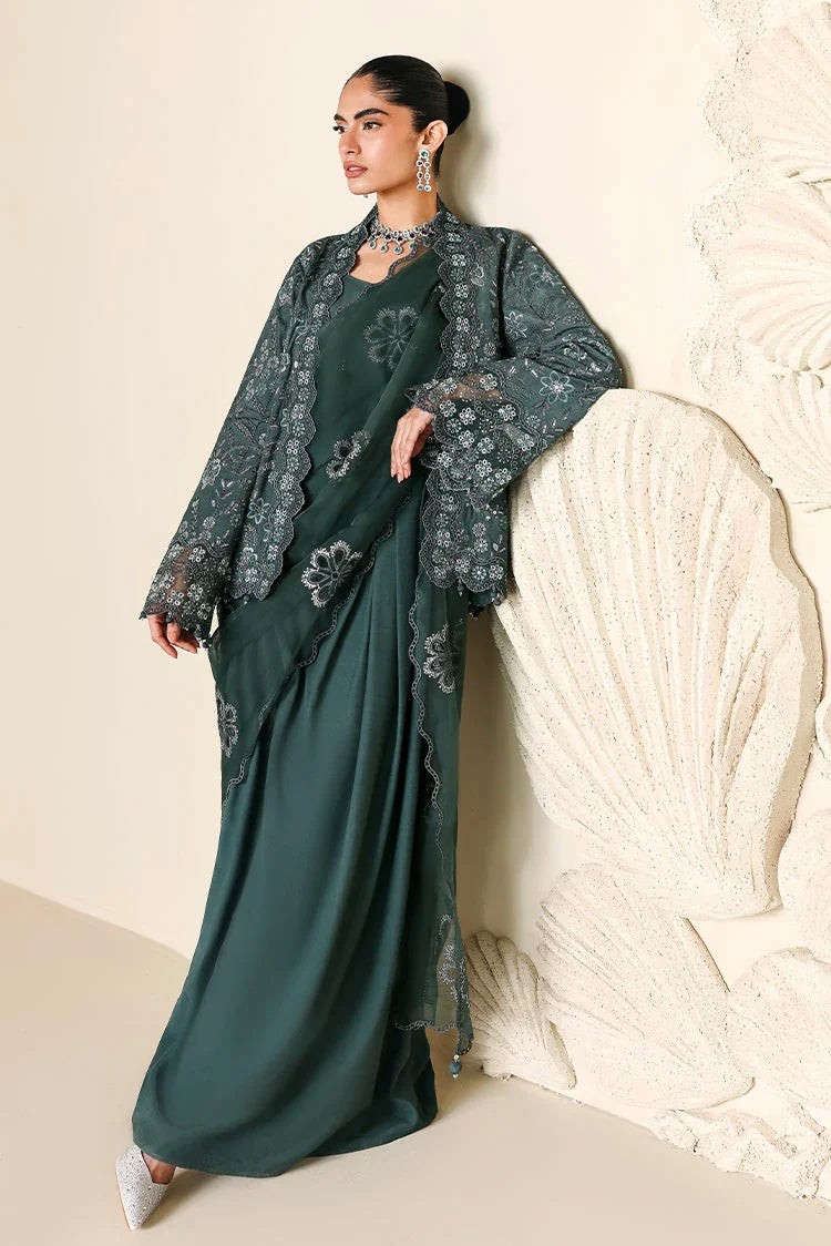 Picture of Cross Stitch - Embroidered Chiffon Edit Vol 2 - Dark Sea - Available at Raja Sahib