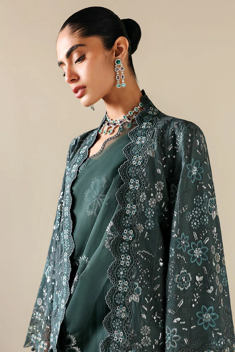 Picture of Cross Stitch - Embroidered Chiffon Edit Vol 2 - Dark Sea - Available at Raja Sahib