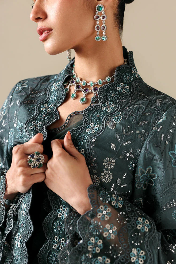 Picture of Cross Stitch - Embroidered Chiffon Edit Vol 2 - Dark Sea - Available at Raja Sahib