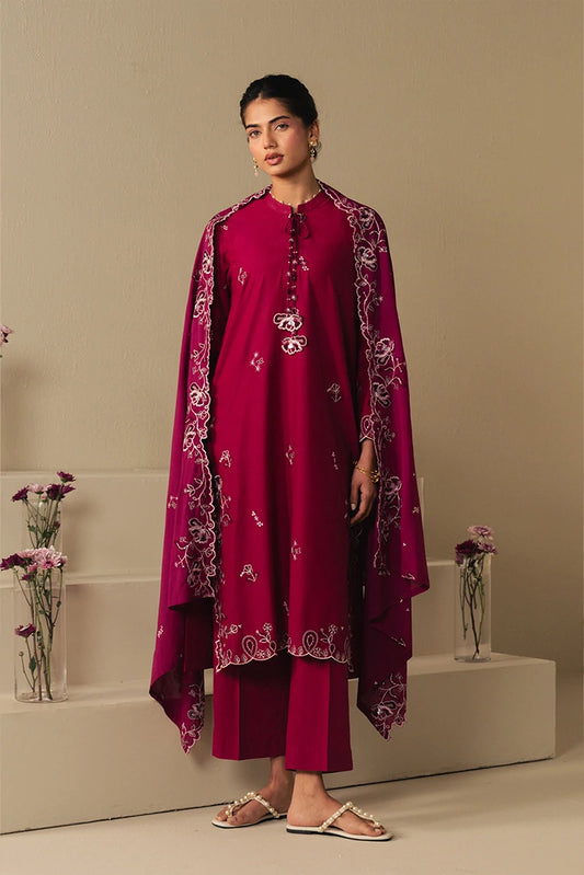 Picture of Cross Stitch - Ready to Wear - Cherries Jubilee - 2 Piece - Available at Raja Sahib