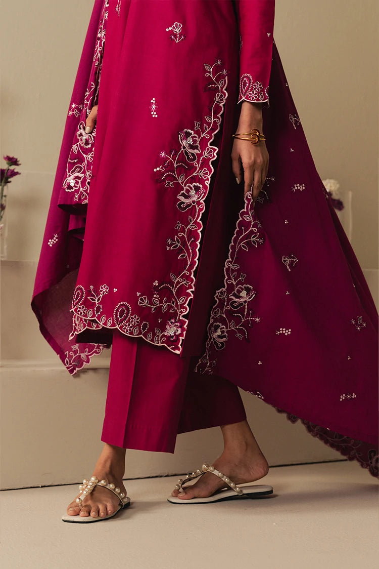 Picture of Cross Stitch - Ready to Wear - Cherries Jubilee - 2 Piece - Available at Raja Sahib