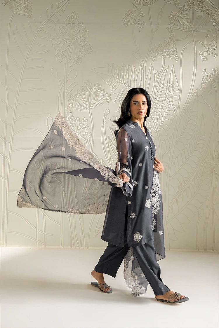 Picture of Cross Stitch - Ready to Wear - Navy Gleam - 2 Piece - Available at Raja Sahib