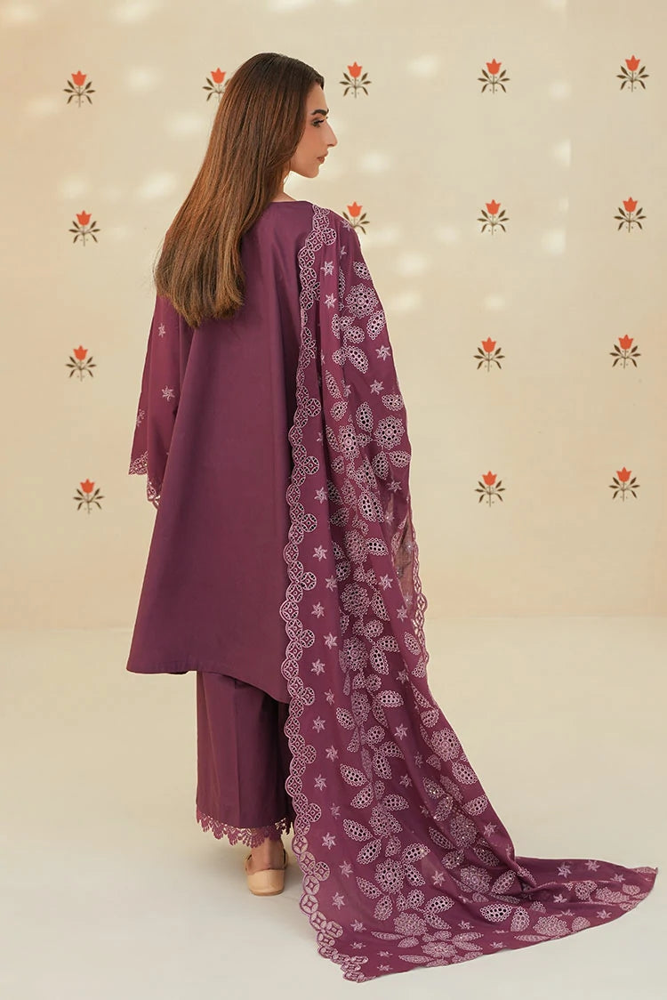 Picture of Cross Stitch - Chikankari Edit Vol 2 - Plum Luxe - Available at Raja Sahib