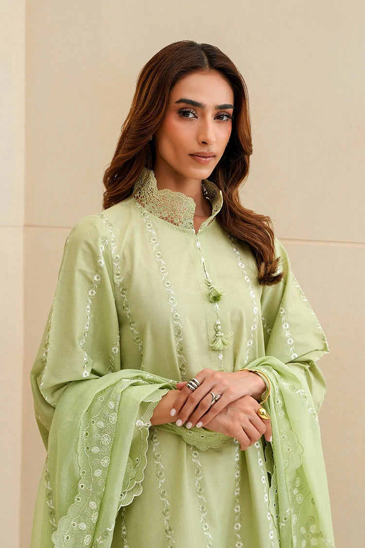 Picture of Cross Stitch - Chikankari Edit Vol 2 - Sage Silk - Available at Raja Sahib