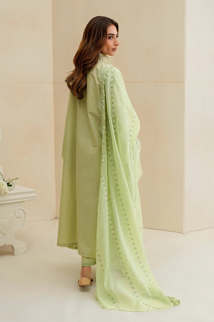 Picture of Cross Stitch - Chikankari Edit Vol 2 - Sage Silk - Available at Raja Sahib