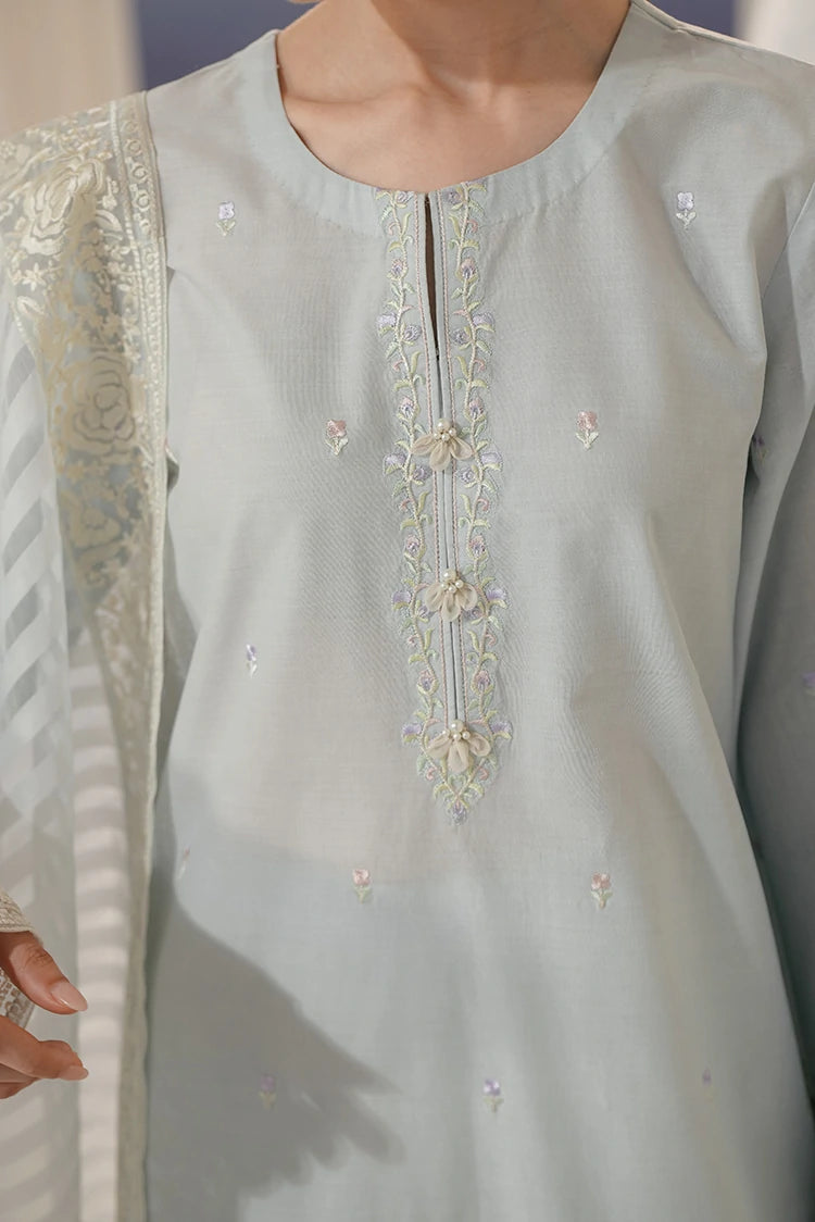 Picture of Cross Stitch - Embroidered Lawn Edit Vol 3 - Aqua Whisper - Available at Raja Sahib