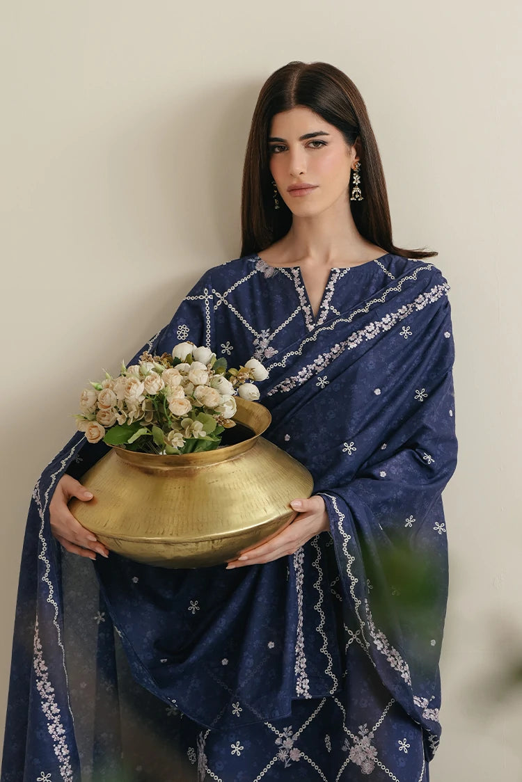 Picture of Cross Stitch - Embroidered Lawn Edit Vol 3 - Midnight Iris - Available at Raja Sahib