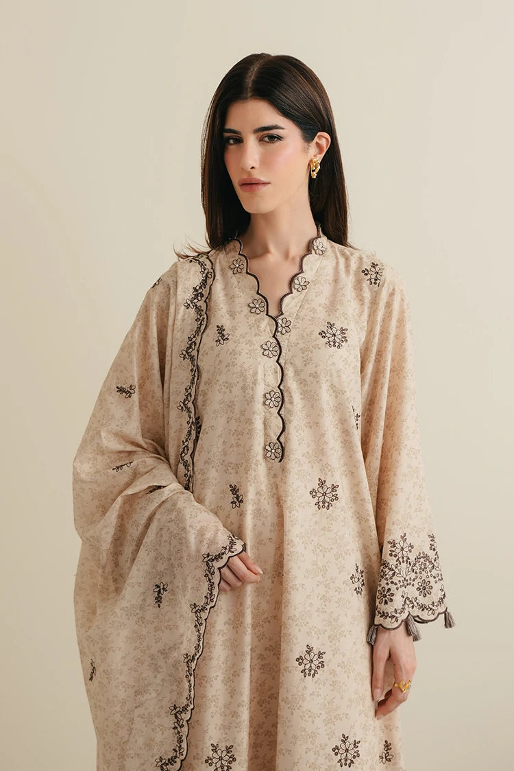 Picture of Cross Stitch - Embroidered Lawn Edit Vol 3 - Ivory Noir - Available at Raja Sahib