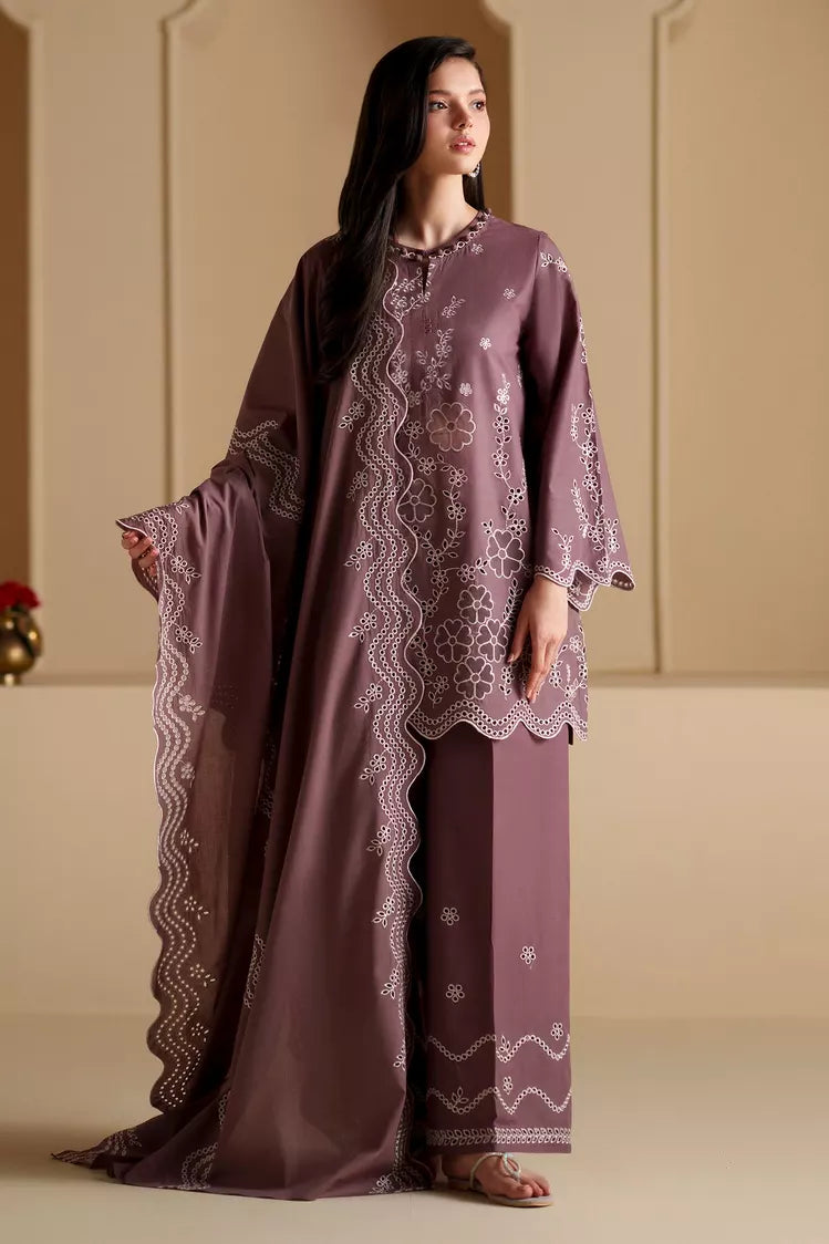 Picture of Cross Stitch - Chikankari Edit Vol 3 - Ash Plum - Available at Raja Sahib