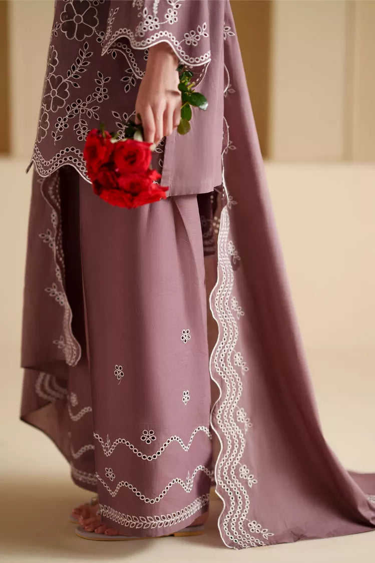 Picture of Cross Stitch - Chikankari Edit Vol 3 - Ash Plum - Available at Raja Sahib