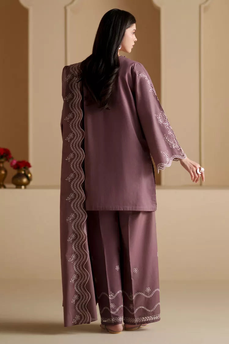 Picture of Cross Stitch - Chikankari Edit Vol 3 - Ash Plum - Available at Raja Sahib