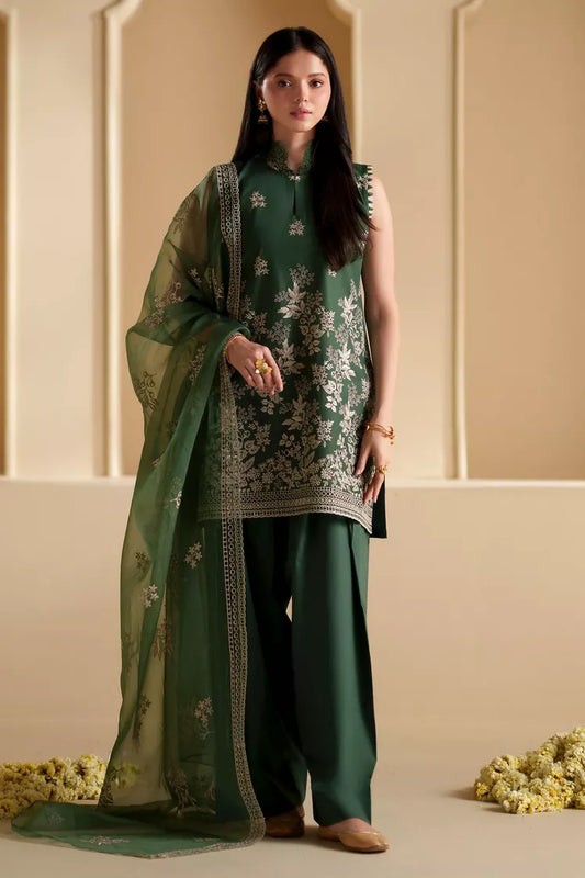 Picture of Cross Stitch - Chikankari Edit Vol 3 - Forest Green - Available at Raja Sahib