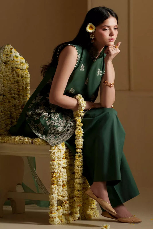 Picture of Cross Stitch - Chikankari Edit Vol 3 - Forest Green - Available at Raja Sahib