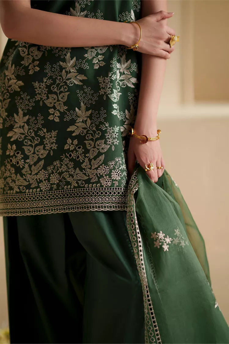 Picture of Cross Stitch - Chikankari Edit Vol 3 - Forest Green - Available at Raja Sahib