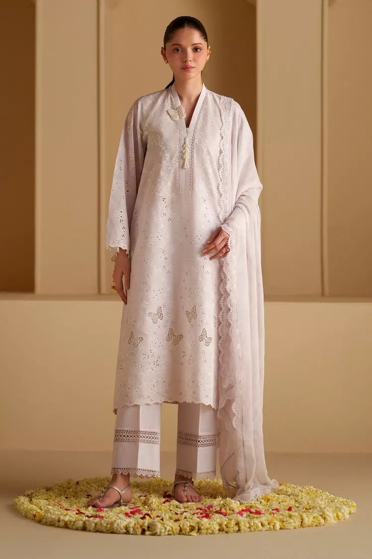 Picture of Cross Stitch - Chikankari Edit Vol 3 - Lavender White - Available at Raja Sahib