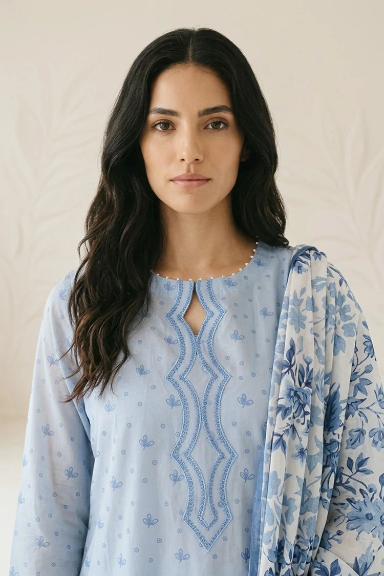 Picture of Cross Stitch - Daily Unstitched Printed Lawn Vol 3 - Floral Dream - Available at Raja Sahib