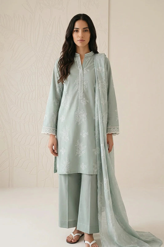 Picture of Cross Stitch - Daily Unstitched Printed Lawn Vol 3 - Green Essence - Available at Raja Sahib