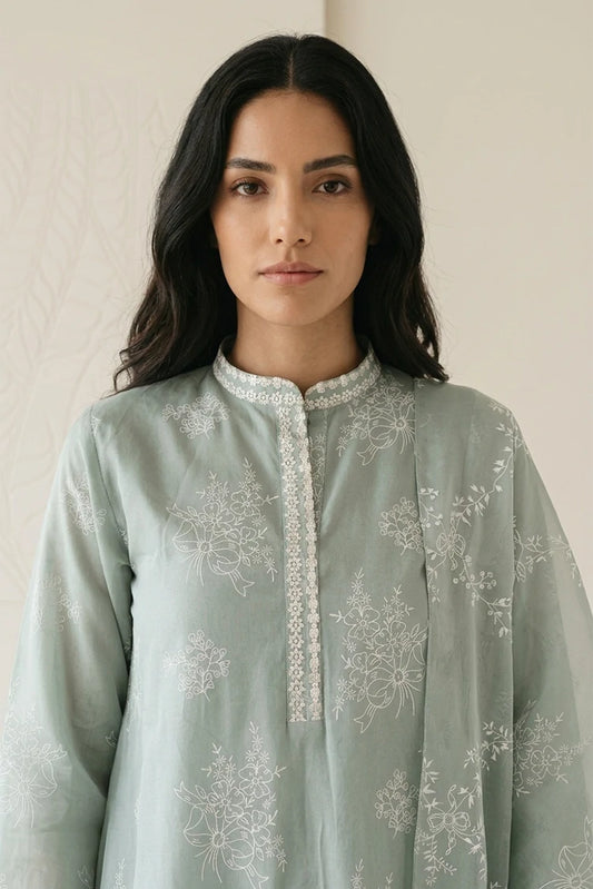 Picture of Cross Stitch - Daily Unstitched Printed Lawn Vol 3 - Green Essence - Available at Raja Sahib