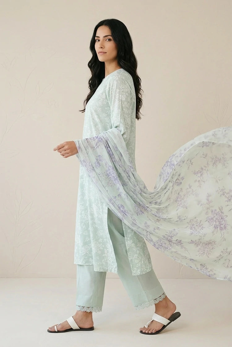 Picture of Cross Stitch - Daily Unstitched Printed Lawn Vol 3 - Harbor Gray - Available at Raja Sahib