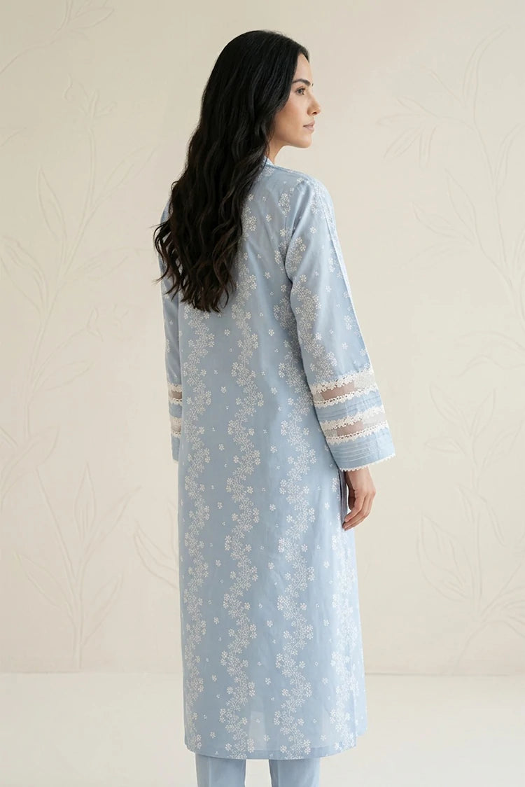 Picture of Cross Stitch - Daily Unstitched Printed Lawn Vol 3 - Ethereal Blue - Available at Raja Sahib