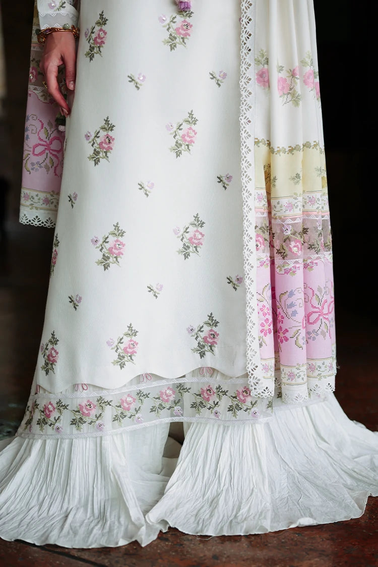 Picture of Cross Stitch - Embroidered Lawn Edit Vol 2 - Garden Ivory - Available at Raja Sahib