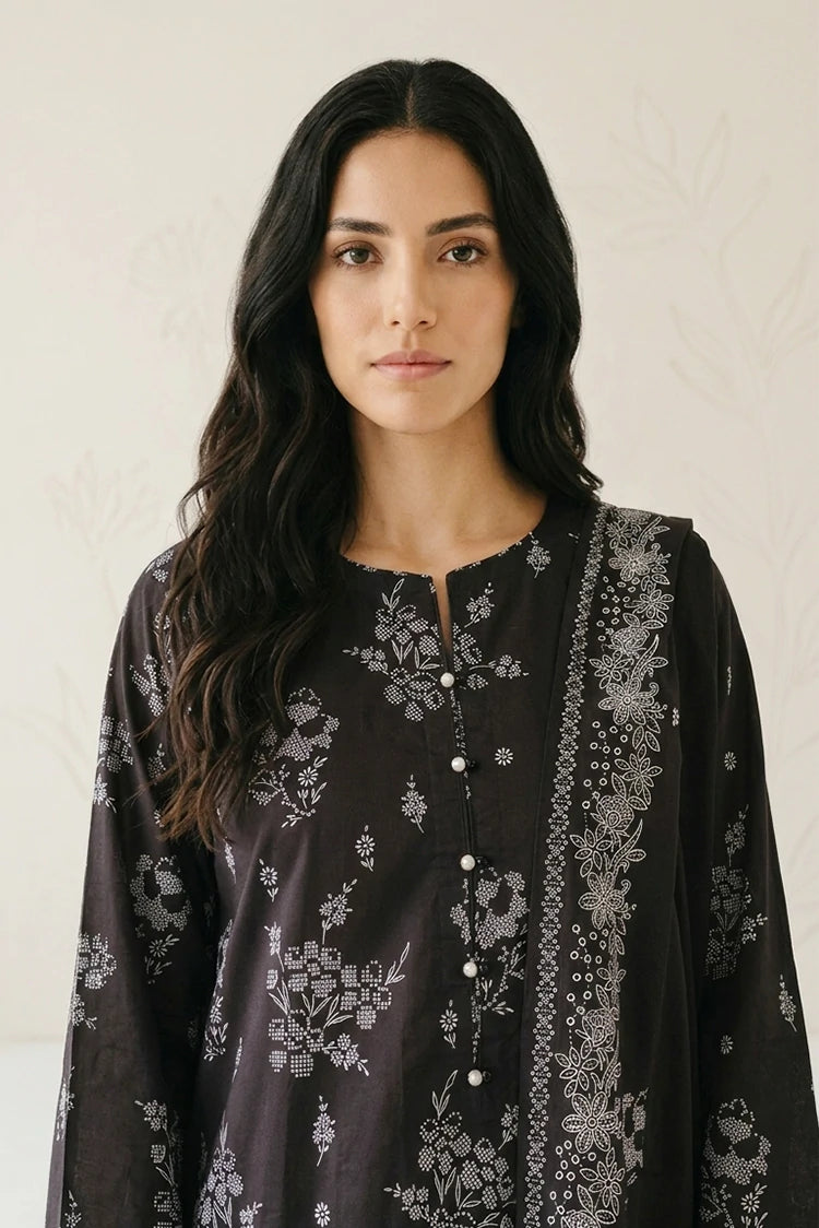 Picture of Cross Stitch - Daily Unstitched Printed Lawn Vol 3 - Phantom Black - Available at Raja Sahib