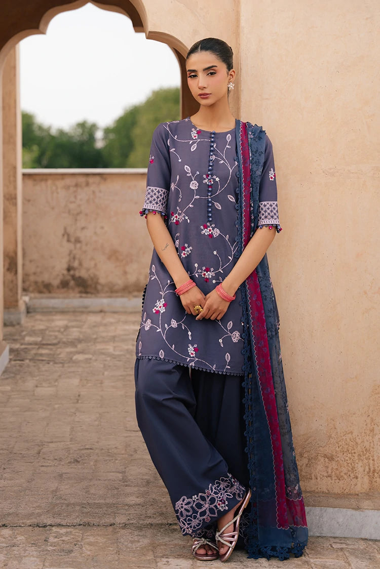 Picture of Cross Stitch - Embroidered Lawn Edit Vol 4 - Indigo Dusk - Available at Raja Sahib