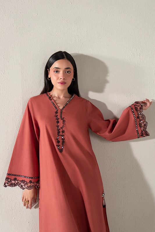 Picture of Cross Stitch - Burnt Clay - 2 Piece - Available at Raja Sahib