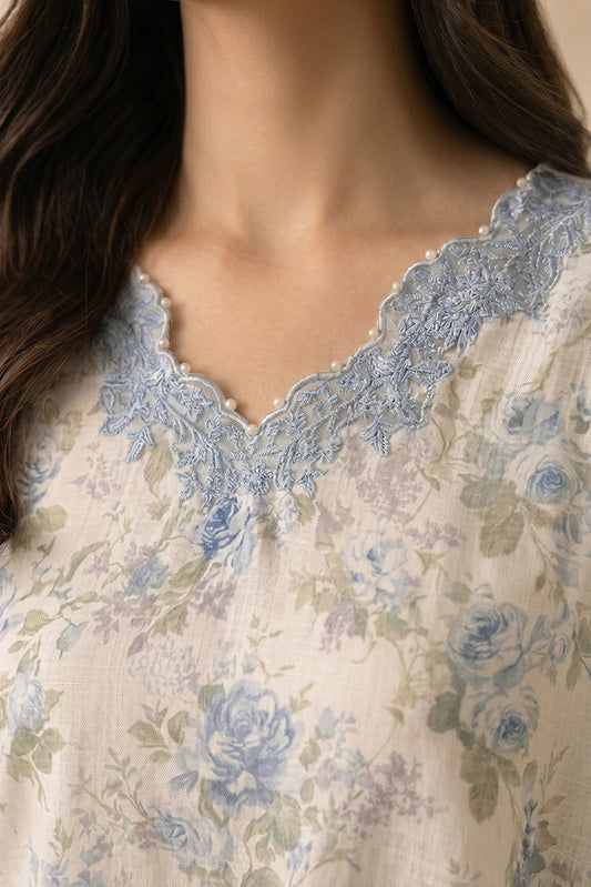 Cross Stitch - Daily Unstitched Printed Lawn Vol 4 - Floral Opulence