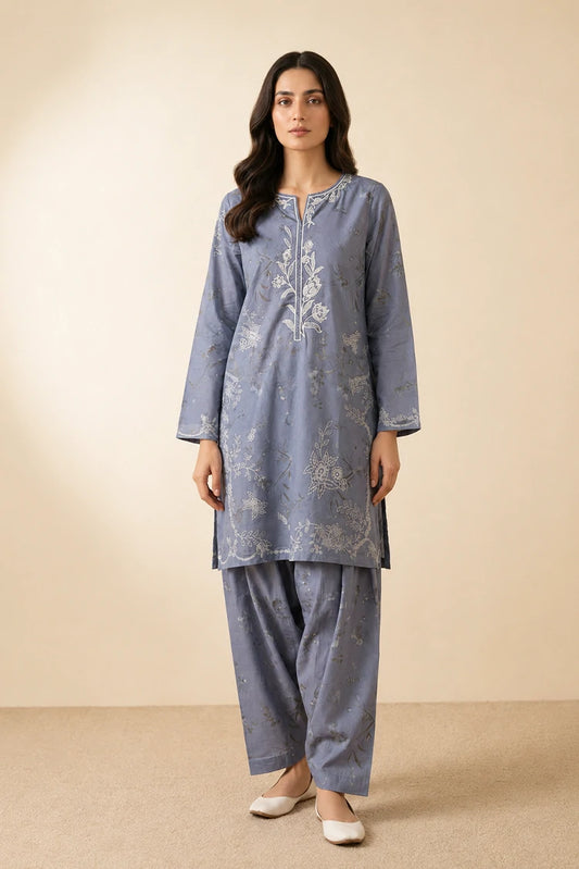 Cross Stitch - Daily Unstitched Printed Lawn Vol 4 - Misty Dawn
