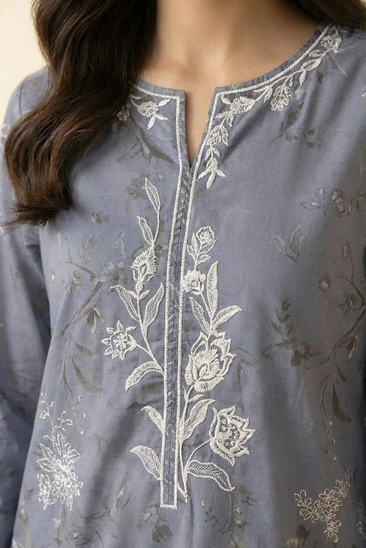 Cross Stitch - Daily Unstitched Printed Lawn Vol 4 - Misty Dawn