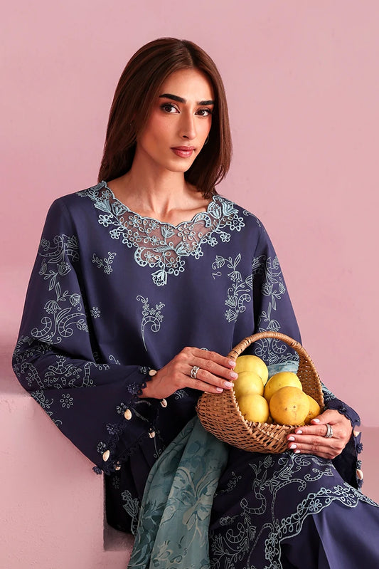Picture of Cross Stitch - Unstitched Premium Lawn Vol 3 - Ocean Drop - Available at Raja Sahib