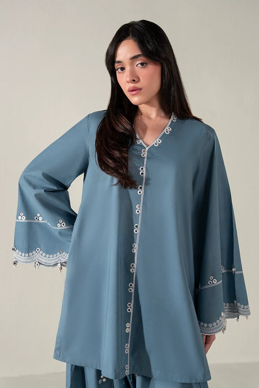 Picture of Cross Stitch - Aurelian Blue - 2 Piece - Available at Raja Sahib