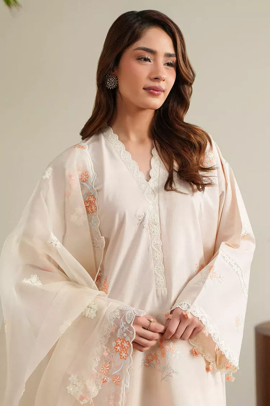 Picture of Cross Stitch - Soft Appricot - 2 Piece - Available at Raja Sahib