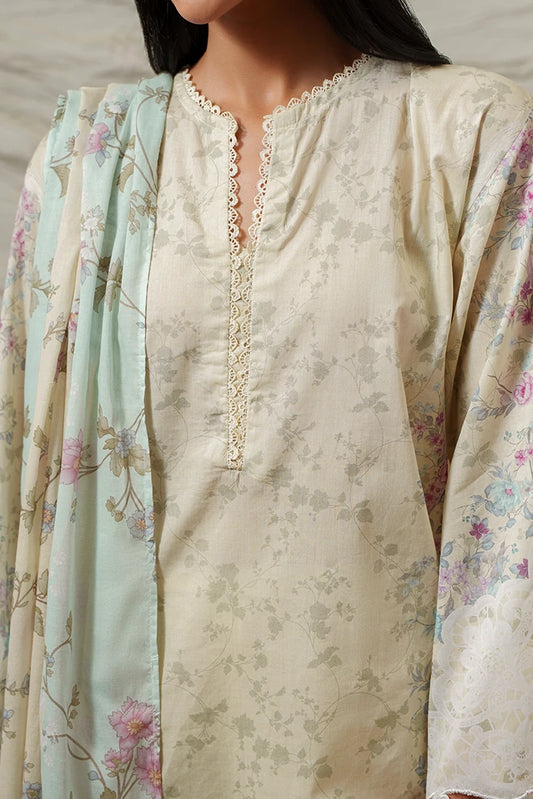 Cross Stitch - Printed Lawn Suit - 3 Piece - Floral Dusk