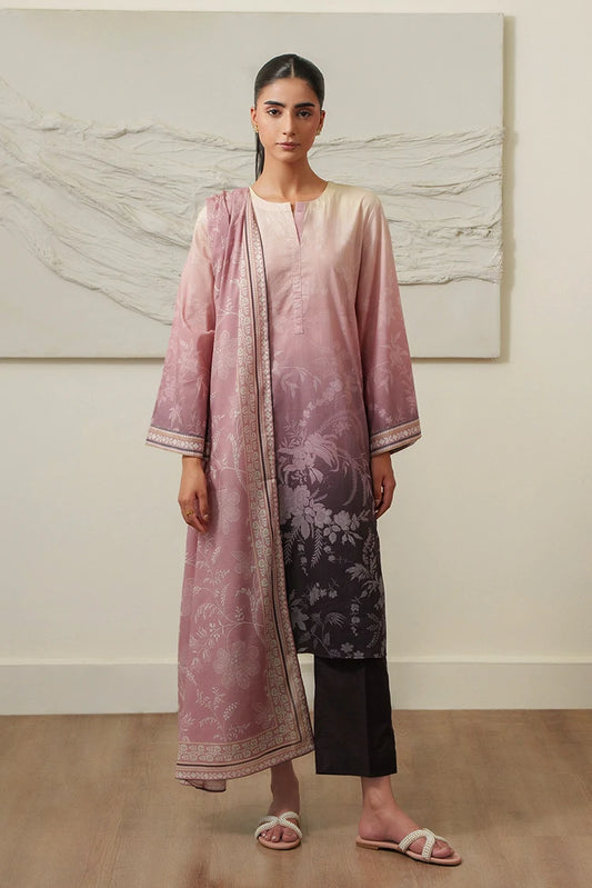 Cross Stitch - Printed Lawn Suit - 3 Piece - Orchid Blush