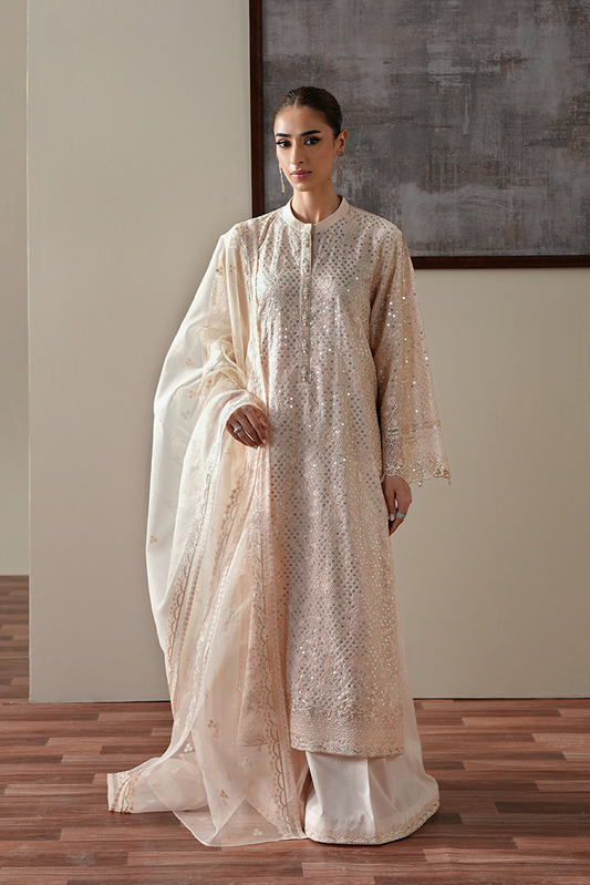 Picture of Cross Stitch - The Occasion Edit - Lunar Ivory - Available at Raja Sahib