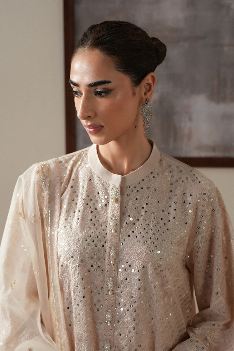 Picture of Cross Stitch - The Occasion Edit - Lunar Ivory - Available at Raja Sahib