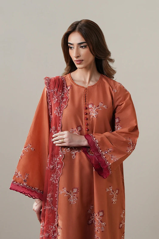 Cross Stitch - Embroidered Suit - 3 Piece - Scarlet Ember