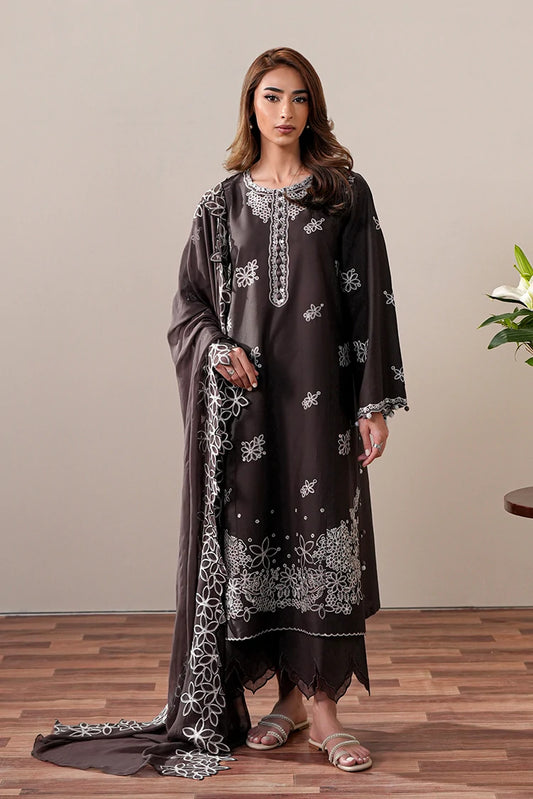 Cross Stitch - Embroidered Suit - 3 Piece - Seal Brown