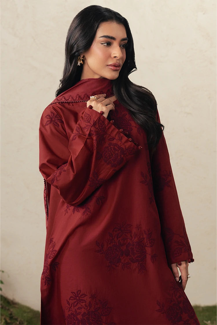 Picture of Cross Stitch - The Moonsoon Edit - Unstitched - Crimson Bloom - Available at Raja Sahib