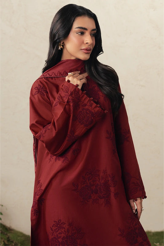 Picture of Cross Stitch - The Monsoon Edit - Unstitched - Crimson Bloom - Available at Raja Sahib