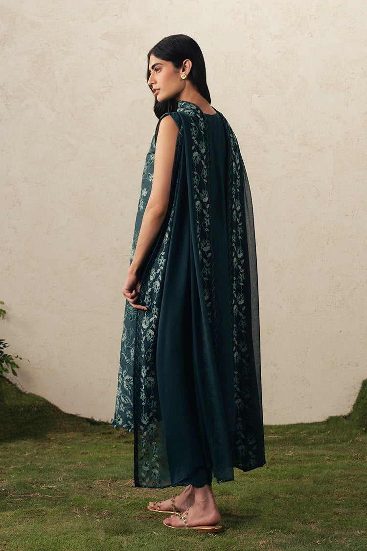 Picture of Cross Stitch - The Moonsoon Edit - Unstitched - Emerald Teal - Available at Raja Sahib