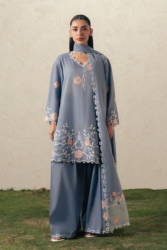 Picture of Cross Stitch - The Moonsoon Edit - Unstitched - Safron Sky - Available at Raja Sahib