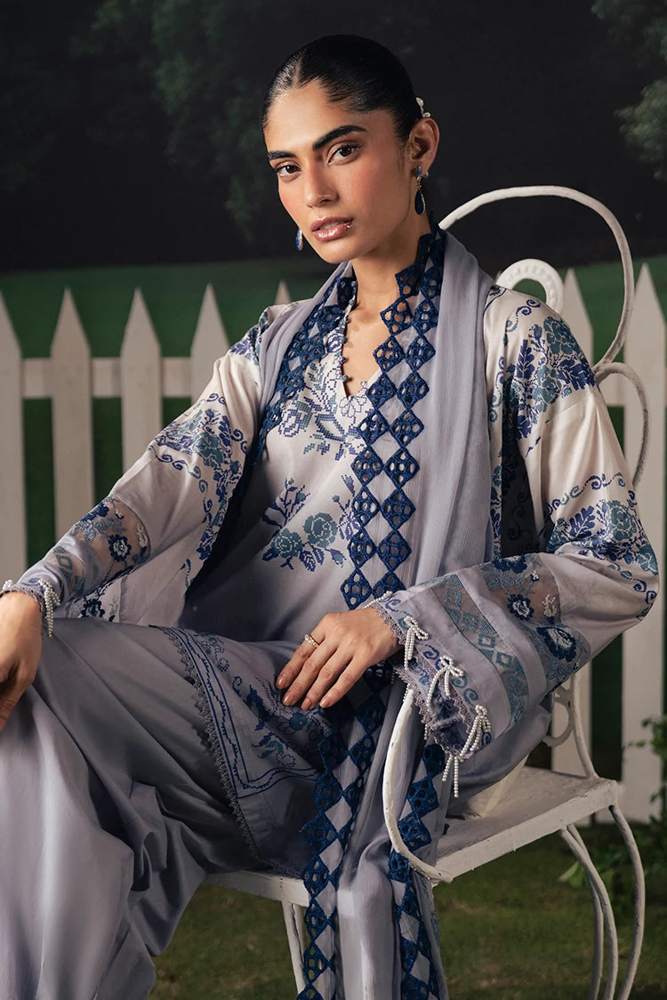 Picture of Cross Stitch - The Moonsoon Edit - Unstitched - Azure Bloom - Available at Raja Sahib